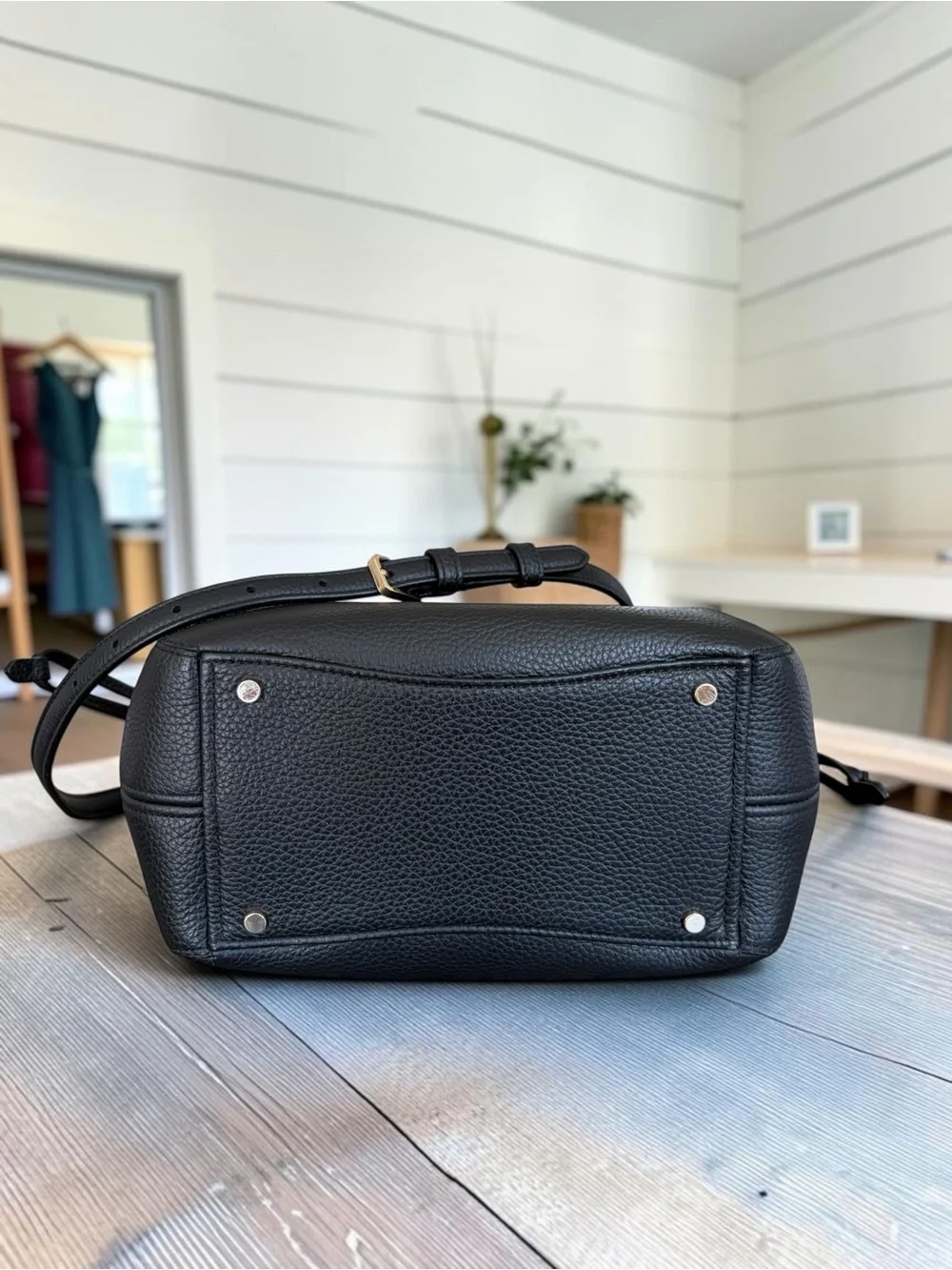 kate spade Black Dumpling Leather Satchel with Detachable Crossbody Strap